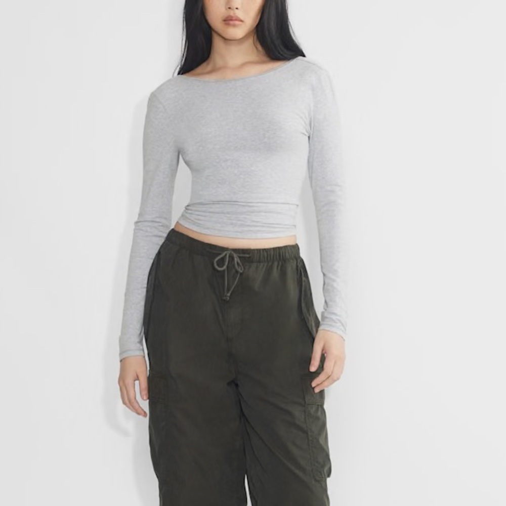 Aritzia Gray Long Sleeve Top